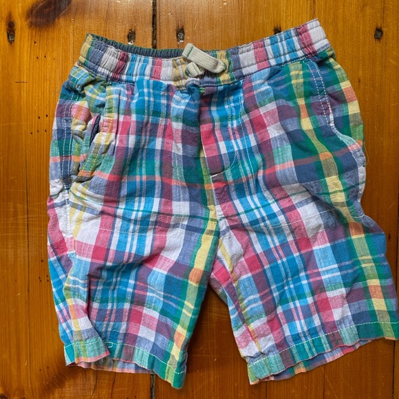 Mini Boden Pink Plaid Drawstring Shorts- like new - Picture 1 of 3